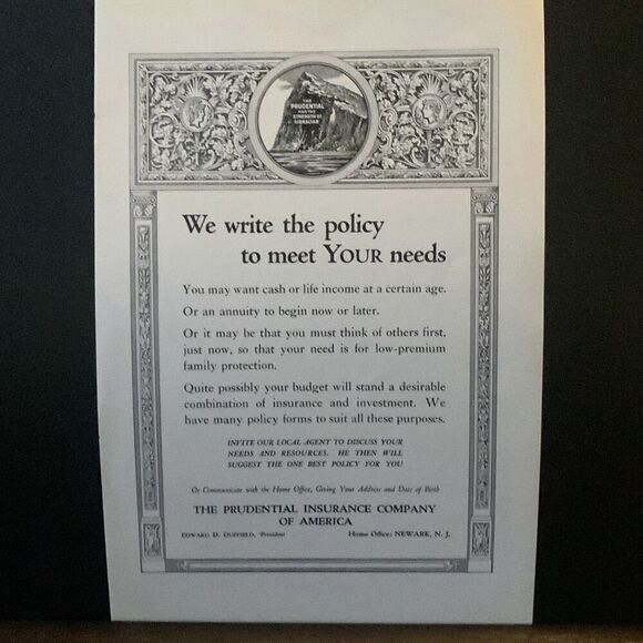 Vintage 1934 Prudential Insurance Policy to Meet Your Needs Ad Advertisment - Picture 3 of 5